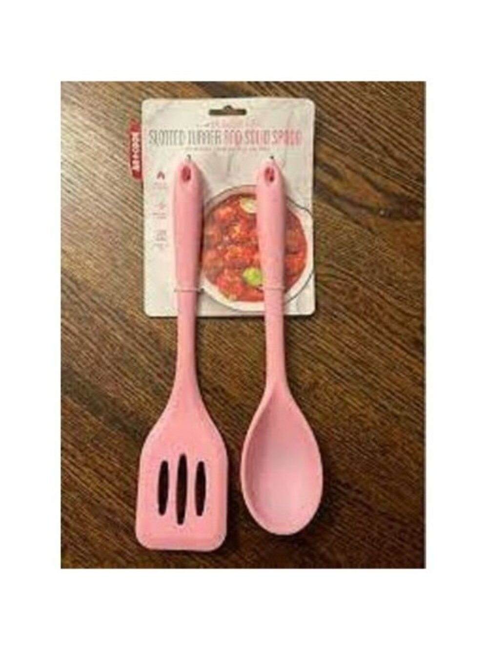 Art & Cook 2 Piece Silicone Soup Ladle & Pasta Serving Cookings Set Pink NWT